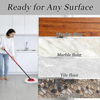 4Pcs Mop Heads Replacement,Spin Mop Replacement Head Compatible with Cedar Easywring 1-Tank System,Including 2 Spin mop Replacement Heads,2 Brush Head Machine Washable & Easy to Replace