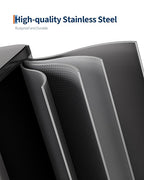 GarveeHome 2 x 8 gal Stainless Steel Double Trash Can with Lid for Kitchen, Large Dual Trash and Recycle Bin Combo, Step-on Kitchen Metal Garbage Cans, PP Inner Buckets, Liner Rim, Matte Grey