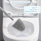Sellemer Toilet Brush and Holder Set for Bathroom, Flexible Toilet Bowl Brush Head with Silicone Bristles, Compact Size for Storage and Organization, Ventilation Slots Base (1 Pack, White)