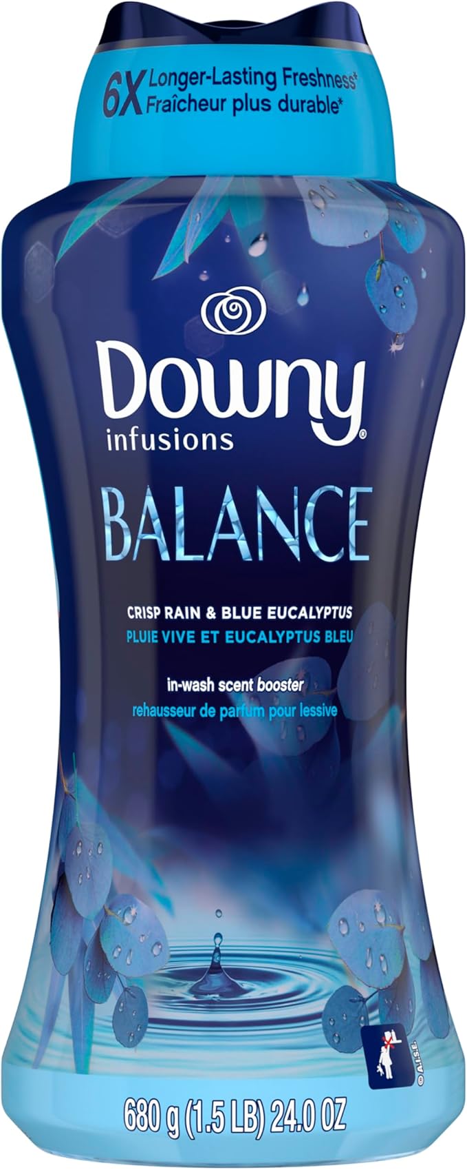 Downy Balance In-Wash Laundry Scent Booster Beads, Crisp Rain and Blue Eucalyptus scent, 24 oz, laundry scent beads, Long-lasting Freshness