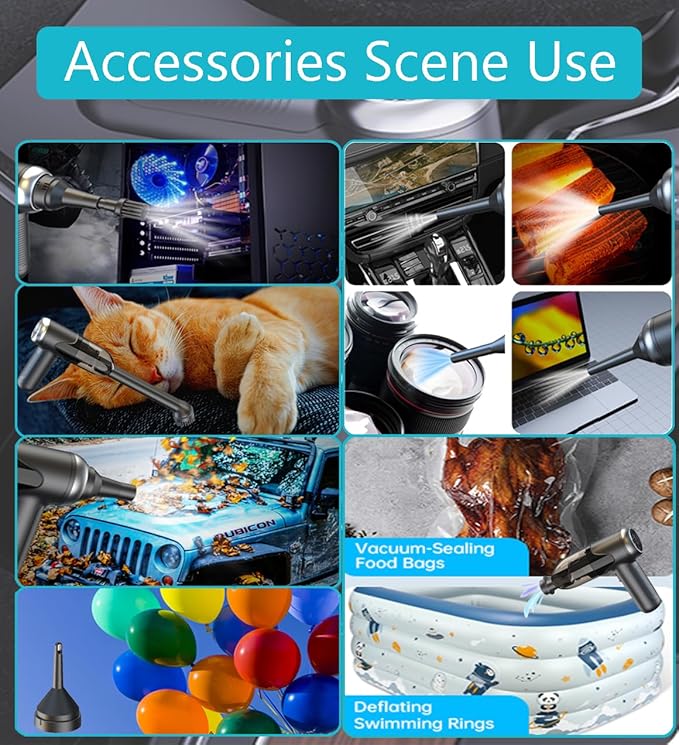 Small Car Vacuum-Strong Suction/Blowing/Vacuuming | Ultra Lightweight 0.68LB | 3-IN-1 Mini Handheld Vacuum Cleaner Cordless Portable Air Dusters Type C Port High Power Motor for Home Office Computer