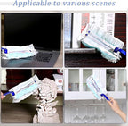 Duster Refills Compatible with Swiffer Duster, Heavy Duty Multi Surface Duster Replacement with 2 Extra Handle for Cleaning Furniture, Blinds, Ceiling Fans and Car (BLue-100Pack)