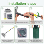 25 Metal Tines Rake for Leaves, 36-73" Adjustable Handle Garden Rakes,18" Wide Heavy Duty Rake with 32Gallon Reuseable Leaf Bag, A Great Cleanup Set for Lawn, Garden, Yards, Shrub,Grass, RV Camping