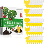 40 Pcs 5 Shapes Yellow Extremely Sticky Traps for Fungus Gnat, Fruit Fly, Fly, Whitefly, Flying Insect Catcher Traps for Houseplants, Kitchen, Indoor/Outdoor, Non-Toxic, Odorless, Pet and Kid Safe