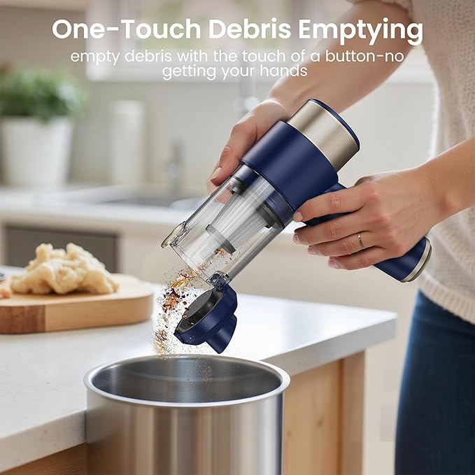 Cordless Handheld Vacuum with 12000Pa High Power Suction, 3-in-1 Air Duster & Air Blower & Pump Hand Held Vacuum, Mini Car Vacuum Cleaner for Household Chores, Flooring, Carpet, Car
