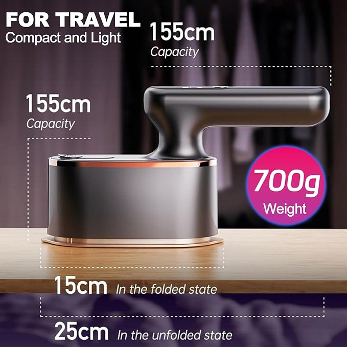 Steam Iron for Clothes Handheld Travel Garment Steamer Portable Mini Steam Cleaner for Clothes Ironing