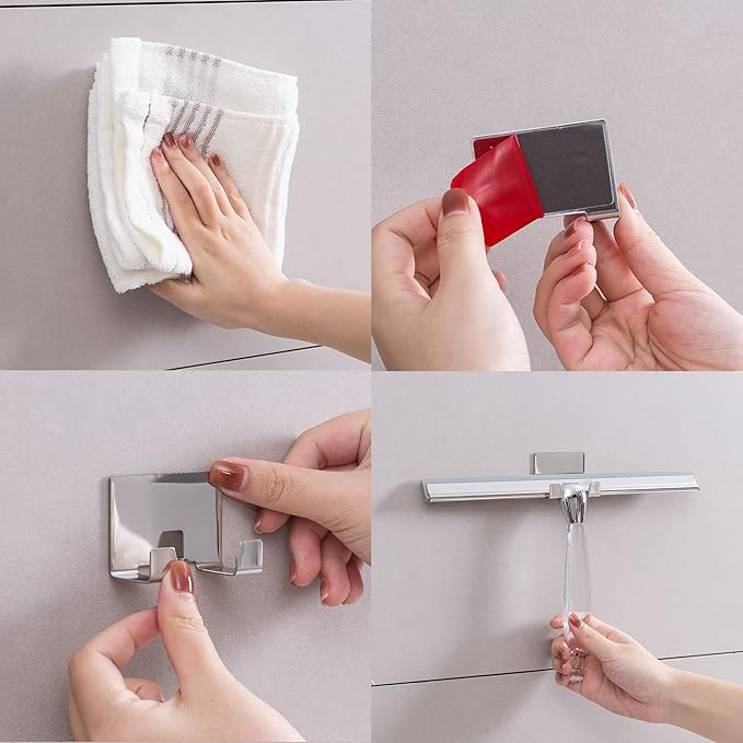 Ettori Shower Squeegee for Glass Door, Squeegee for Shower Glass Door, Bathroom, Window and Car Glass, 12 Inches with Clear Acrylic Handle