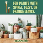 Southside Plant Cactus & Succulent Plants Cleaning Brushes - Wooden Handles w/Soft Goat Hair Bristles - Garden Cleaning Tools, Gentle on Plants, 7" & 3.2" Sizes - Pack of 2