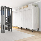 Heavy Duty Portable Closet with Cover Foldable Covered Clothes Rack for Hanging Clothes Armoire Wardrobe Closet System Freestanding Coat Storage Garment Racks (light gray（74.9in）)