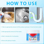 BELL BIRDCrystal Lye Drain Opener,Crystal Lye Drain Cleaner,Pipeline Dredging Agent,Drains Clog Remover Agent,Unclogs Bathroom and Kitchen Sinks,Shower Pipes (260g/9.2oz)