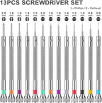 13PCS Professional Watch Screwdriver Set, BEBEEPOO Micro Precision Screwdriver Set，Micro Precision Eyeglasses Repair set， 0.6-2.0mm, Jewelry Work,Computer Phone Small Tools
