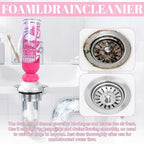 Foaming Drain Cleaner - Sink Cleaner and Deodorizer for Kitchen Sinks, Shower Drains, and Tubs, Monthly Maintenance to Avoid Clogs. (1pcs, coral pink)