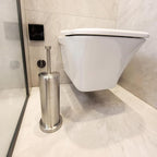 Brushed Nickel Toilet Bowl Brush with Holder, Durable Bathroom Cleaning Tool, Modern Design for Easy Toilet Maintenance, Bathroom Cleaner Brush for Efficient Cleaning and Hygiene