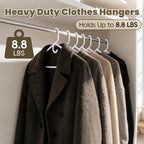 White Plastic Hangers 18 Pack, Heavy Duty Clothes Hangers with Center Hook & Non-Slip Pants Bar for Standard Size Shirts, Pants, Coat, Dresses, Jackets, Scarves and Belts