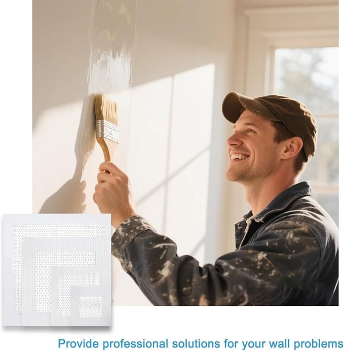 Dry Wall Patch Kits, 16 PCS Self-Adhesive Drywall Repair Kit of 2/4/6/8 Inch, Sturdy & Easy to Use for Wall Repair