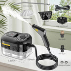 Handheld Steam Cleaner, Portable Steamer for Cleaning with 9pcs Accessories, 6-Level Adjustable Handle, 12s Heat-Up, 1200ml Tank, Steam Cleaner for Home,Dirt,Grout,Tile,Floor,Couch and Car (Black)