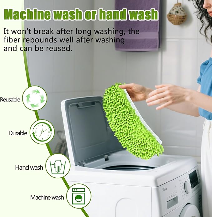 4PCS Reusable Dry Sweeping Cloths Compatible with Swiffer Sweeper Mop,Reusable Microfiber Mop Pads for Swiffer,Replacement Wet Mopping Pad Refills & Washable Dry Sweeping Cloths for Floor Cleaning