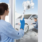 LABIGO Electric Spin Scrubber LA3 Pro, Cordless Bathroom Scrubber with 5 Replacement Head, 3 Adjustable Angle, Household Power Cleaning Brush with Extension Arm for Bathtub Window Car Grout Tile Floor