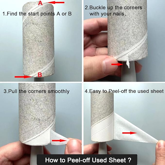 Lint Rollers for Pet Hair Extra Sticky, 220 Sheets Mega Value Set, Lint Remover for Clothes, Couch, Carpet, Dog & Cat, Furniture, Mini Travel Refills, for Daily Cleaning Tool
