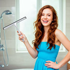 12-Inch All-Purpose Shower Squeegee for Shower Doors, Tile Shower Walls, Bathroom, Window, Glass and Car Windshield, Mirrors and Kitchen-Stainless Steel, Silver