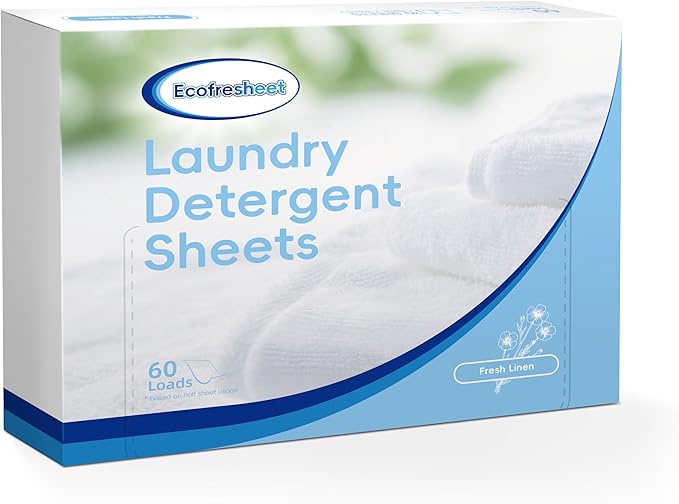 Laundry Detergent Sheets – 60 Loads - Quick Dissolve, No Residue - Lightweight, Eco-Friendly & Travel Size Laundry Sheets - Linen