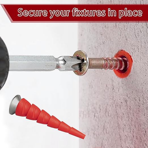 15 Pcs Wood Anchor Stripped Screw Hole Repair Kits-Door Hinge Hole Repair Kits Fit Screws Sizes #2 to #18-Adjustable Wall Anchors for Wood Door Drywall Hole Repair