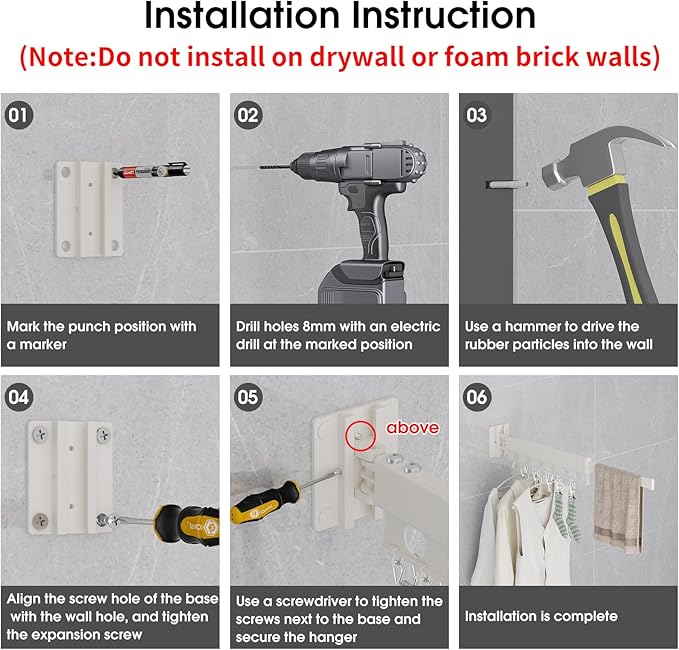 Clothes Drying Rack Foldable Wall Mounted Drying Rack 3 Fold White-Laundry Drying Rack Durable Clothing Racks for Hanging Clothes