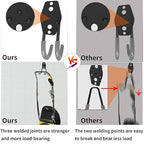 3-H Garage Wall Hooks 10 Pack, Heavy Duty Garage Hooks with Extra Welding Spots, Wall Mount Storage Organizer for Hanging Garden Lawn Tools, Chair, Shovel, Blower, Toolkit (Grey)
