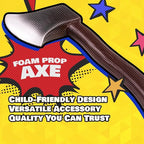 Giraffe Manufacturing Fake Toy Axe Halloween Prop - Foam Battle Bloody Axe Prop for Kids - Fake Ax Hatchet Prop Weapons - Funny Fire Axe Prop Prank Supplies for Halloween Cosplay Themed Party
