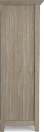 SIMPLIHOME Acadian Bookcase - 57 inch Tall 12-Cube Solid Wood Storage Display Unit in Distressed Grey, Transitional Cube Organizer for Living Room or Office with Fixed Shelves and Tapered Legs