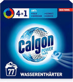 Calgon 4-in-1 Power Tabs - 77 Tabs | Water Softener Tablets for Washing Machines | Reduces Limescale Build-Up, Minimizes Residue | Helps Maintain Clean Drum and Fresh Laundry