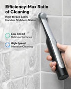 HOTO Wand™ Cordless Spin Scrubber, Electric Rechargeble Grout Cleaning Brush, IPX7 Waterproof Bathroom Scrubber, 12 Replaceable Brush Heads Version Power Scrubber for Grout, Tiles, Corners, Crevices