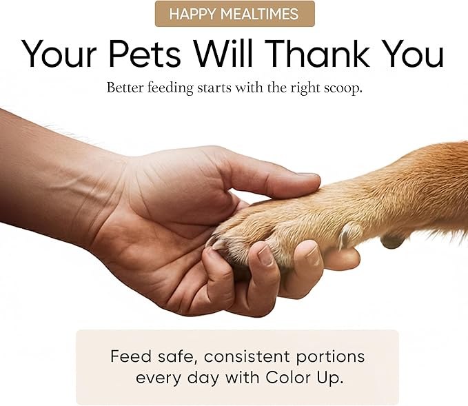 Color Up ¼ Cup Pet Food Scoop – Stainless Steel Dog Food Scoop Cup (4 Tbsp) – Durable, Rust-Resistant Measuring Scoop for Dogs, Cats, Birds & Rabbits – Ideal for Dry Food & Treats