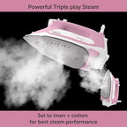 oliso TG1600 ProPlus Smart Iron with Auto-Lift – 1800 Watt Steam Iron for Clothes, Sewing, Quilting & Crafting – Diamond Ceramic-Flow Soleplate, Rosé