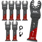 S&F STEAD & FAST 6 PCS Oscillating Tool Blades for Wood, Japanese Teeth Curved Edge, Long Oscillating Saw Blades for Wood, Plastic, Universal Fit for Quick Release