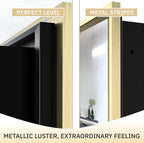 Medicine Cabinet with Mirror Recessed or Surface Mount Farmhouse Style Single Door Mirror Cabinet Finish Square Bathroom Storage, (Brushed Gold, 24x24 Inch)