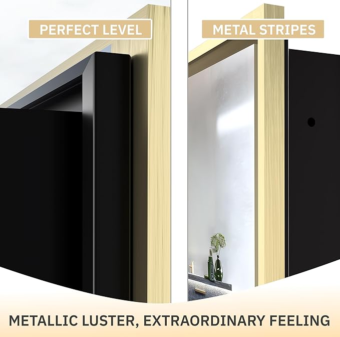Medicine Cabinet with Mirror Recessed or Surface Mount Farmhouse Style Single Door Mirror Cabinet Finish Square Bathroom Storage, (Brushed Gold, 24x24 Inch)