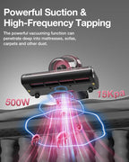 Jimmy Mattress Vacuum Cleaner, Bed Vacuum Cleaner with UV Sanitizing & HEPA Filter & Ultrasonic, Hot Wind and Air Purification, 15Kpa 500W Handheld Vacuums for Bed, Couch, Sofa, Crib (BX8-Corded)