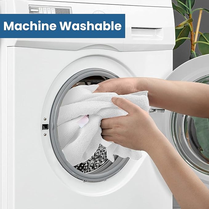 DAN RIVER 12-Pack White Microfiber Towels – Ultra Absorbent, Lint-Free & Streak-Free dust Cloths for Home, Car & Kitchen - Must-Have Cleaning Essentials - 12" x 12"