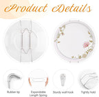 Plate Hangers for The Wall, Suitable for 16-20 inch Decorative Plate, Stainless Steel Wire Plate Holder with Wall Hooks and Rubber tip Protectors, Plate Hangers for Displaying Plates, Platter, Silver