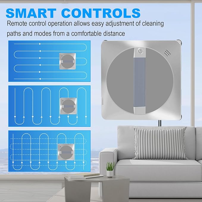 Window Cleaning Robot, Ultra-Thin Design, 5600PA Suction, Automatic Smart Vacuum for Glass, Tiles