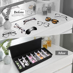 8-Slot Eyeglass Case Organizer - Stylish Storage for Sunglasses & Glasses, Ideal for Home Use & Eyewear Collectors