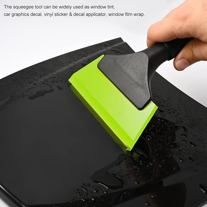 EHDIS Small Squeegee 5 inch Rubber Window Tint Windshield Scraper for Car,Glass, Mirror, Shower, Door,Bathroom Cleaning (Green)