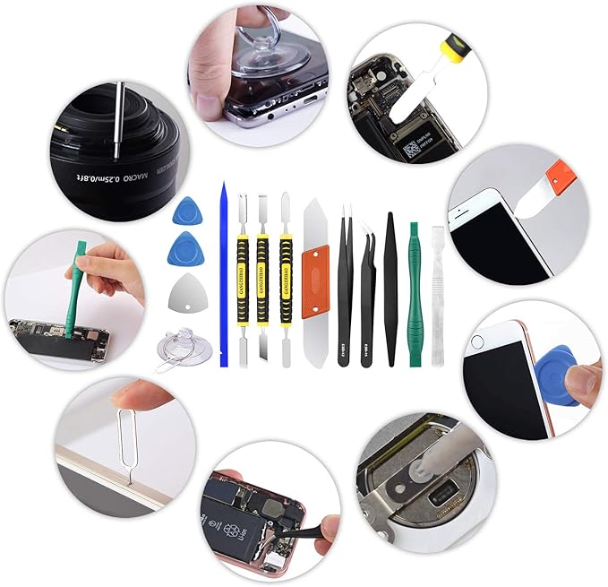 25pcs Electronics Repair Tool Kit, GangZhiBao Precision Screwdriver Set Magnetic for Fix Apple iPhone,Cell Phone,Smart Watch,Computer,PC,Tablet,iPad,Camera,Xbox,PS4 Pry Open Replace Screen Battery
