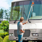 Window Cleaner Tool for Home, 3 in 1 Squeegee for Window Cleaning Kit for High Window with 1 Rotatable Head 3 Interchangeable Scrubber with Extension Pole ﻿