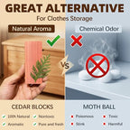 50 PCS Cedar Blocks for Clothes Storage,Natural Aromatic Cedar Blocks for Closet Storage,Wardrobe,Drawers,Shelves