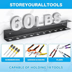 TSUMAZRURE Screwdriver Wall Rack, Screw Driver Holder and Screwdriver Rack, Tool Organizer Rack with Screw Driver Holders Organizers, Wall Mounted Tool Rack for Garage Tool Storage Rack (black)