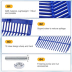 Lasnten 6 Pcs Manure Fork Head Bulk 18 Tines Pitch Fork Replacement Head with Screws and Nuts Durable Stable ABS Plastic Pitchfork for Horse Stall Picking up Manure(Blue)