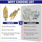 No-Drill Drywall Anchors Kit, Heavy Duty - 90 Pcs (0.47x1.18in) Zinc Plated Steel, 45 Anchors + 45 Self-Tapping Screws | 2025 Upgraded for Easy Wall Mounting (Shelves, Decor, TVs)