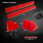 46PC Red Magnetic Wrench Organizers Set for Tool Storage - Modular Wrench Holders with Metric & SAE Labeled Slots, Extra Strength Magnet Base - Workshop & Home Toolbox Organization Gift